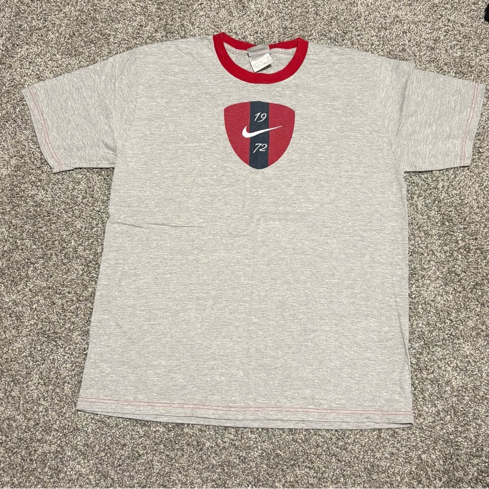 Nike Gray Tee with Red and Black Shield